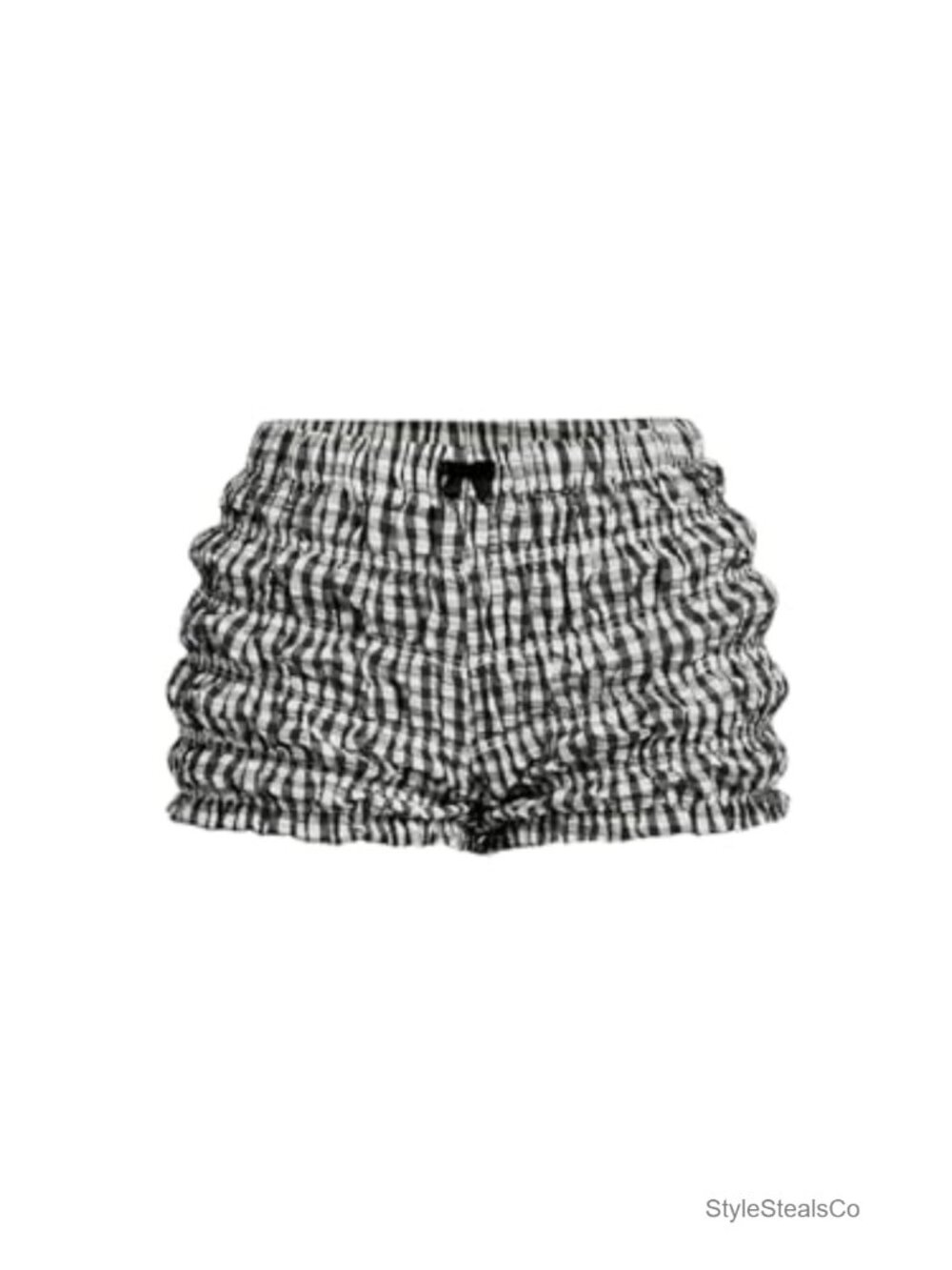 Women's Ruffle Bloomer Shorts Plaid Gingham Y2K Micro Bottoms Elastic Waist